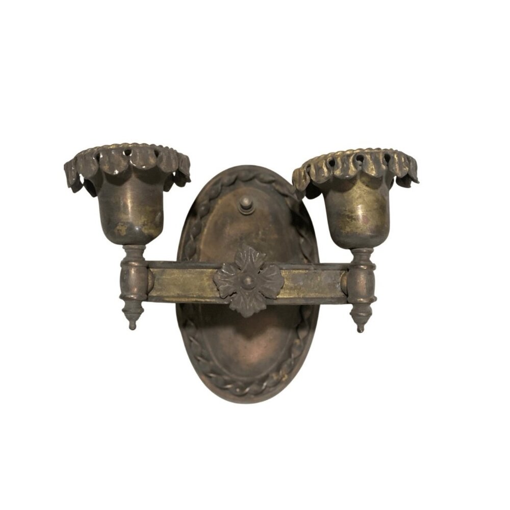 Antique Art Deco Cathederal 2 Light Wall Sconce for repair